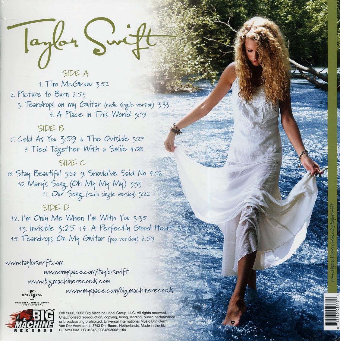 Taylor Swift - Taylor Swift (180g 2LP Vinyl Record) rear