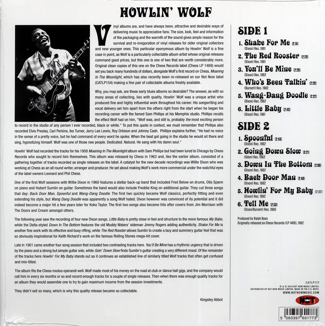 Howlin' Wolf - Howlin' Wolf (180g Vinyl LP) rear