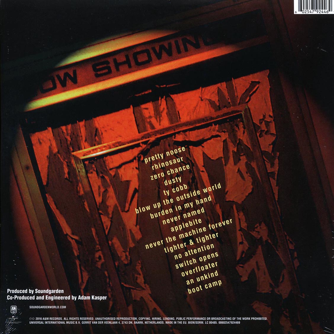 Soundgarden - Down On The Upside (2LP 180g Remastered Vinyl Record, mp3) rear