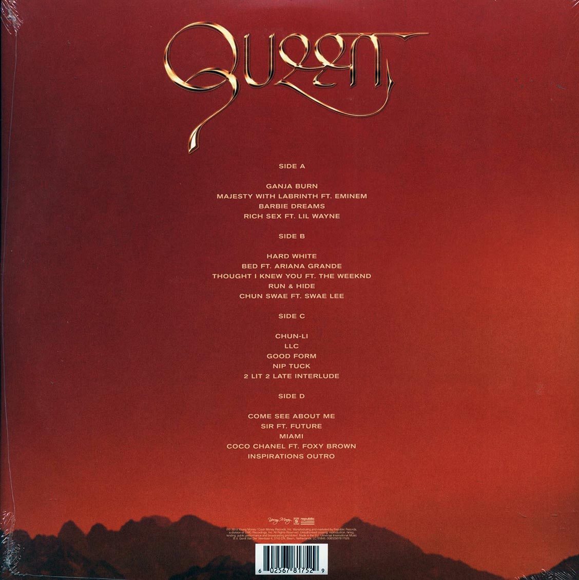 Nicki Minaj - Queen (2LP Orange Vinyl Record) rear