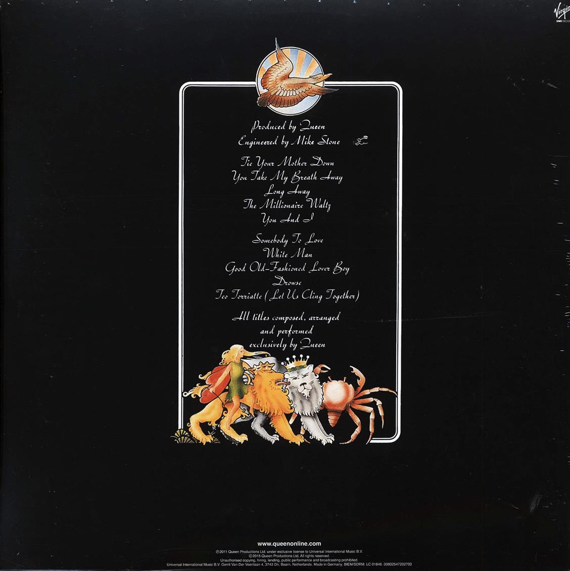Queen - A Day At The Races (180g Remastered LP) Vinyl Record rear