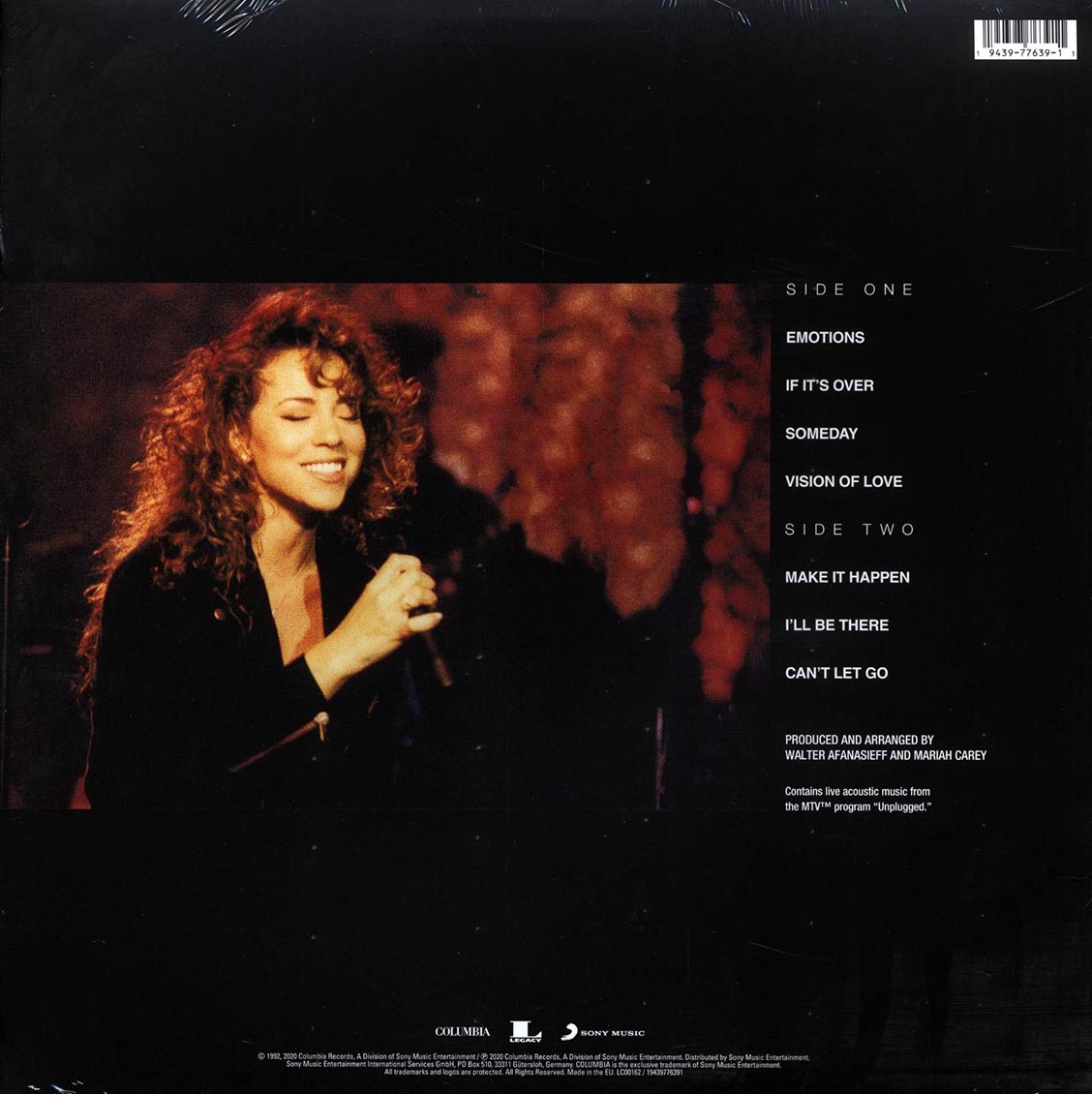 Mariah Carey - MTV Unplugged (Remastered LP Vinyl Record) rear