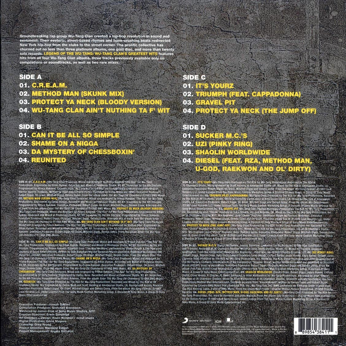 Wu-Tang Clan - Legend Of The Wu-Tang Clan: Wu-Tang Clan's Greatest Hits (2LP) Vinyl Record rear