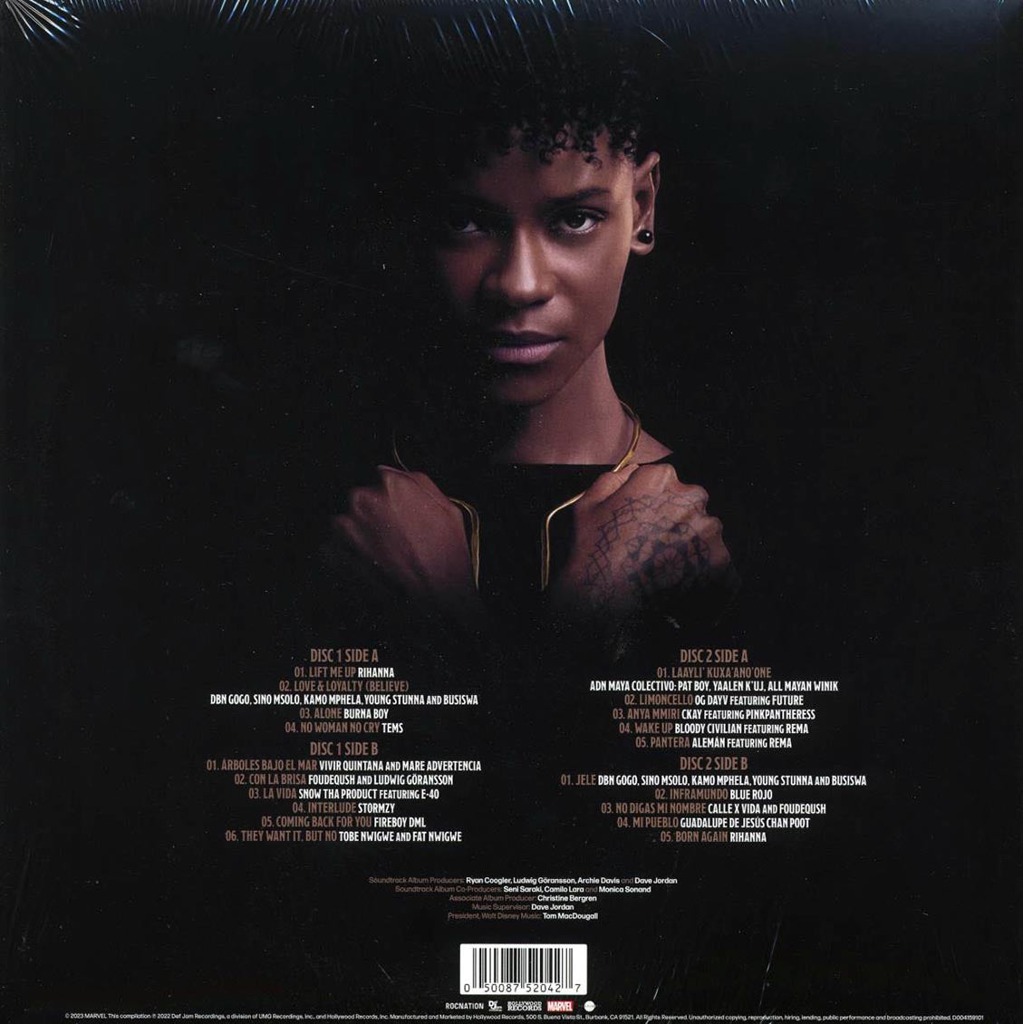 Music From And Inspired By Black Panther: Wakanda Forever (Ltd. 2LP Black Ice Vinyl Record) rear