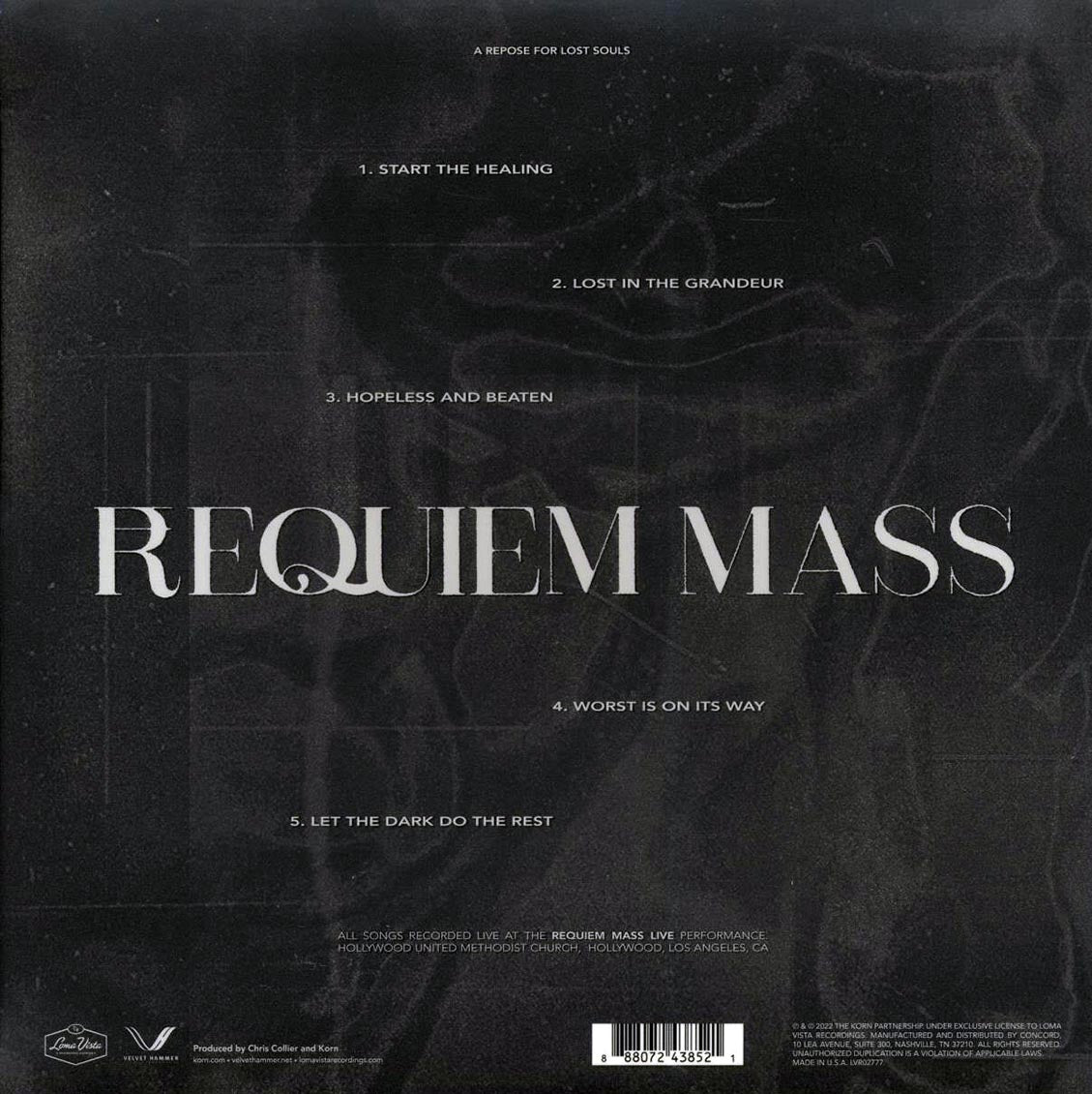 Korn - Requiem Mass (LP Ltd. Etched Blue Vinyl Record) rear