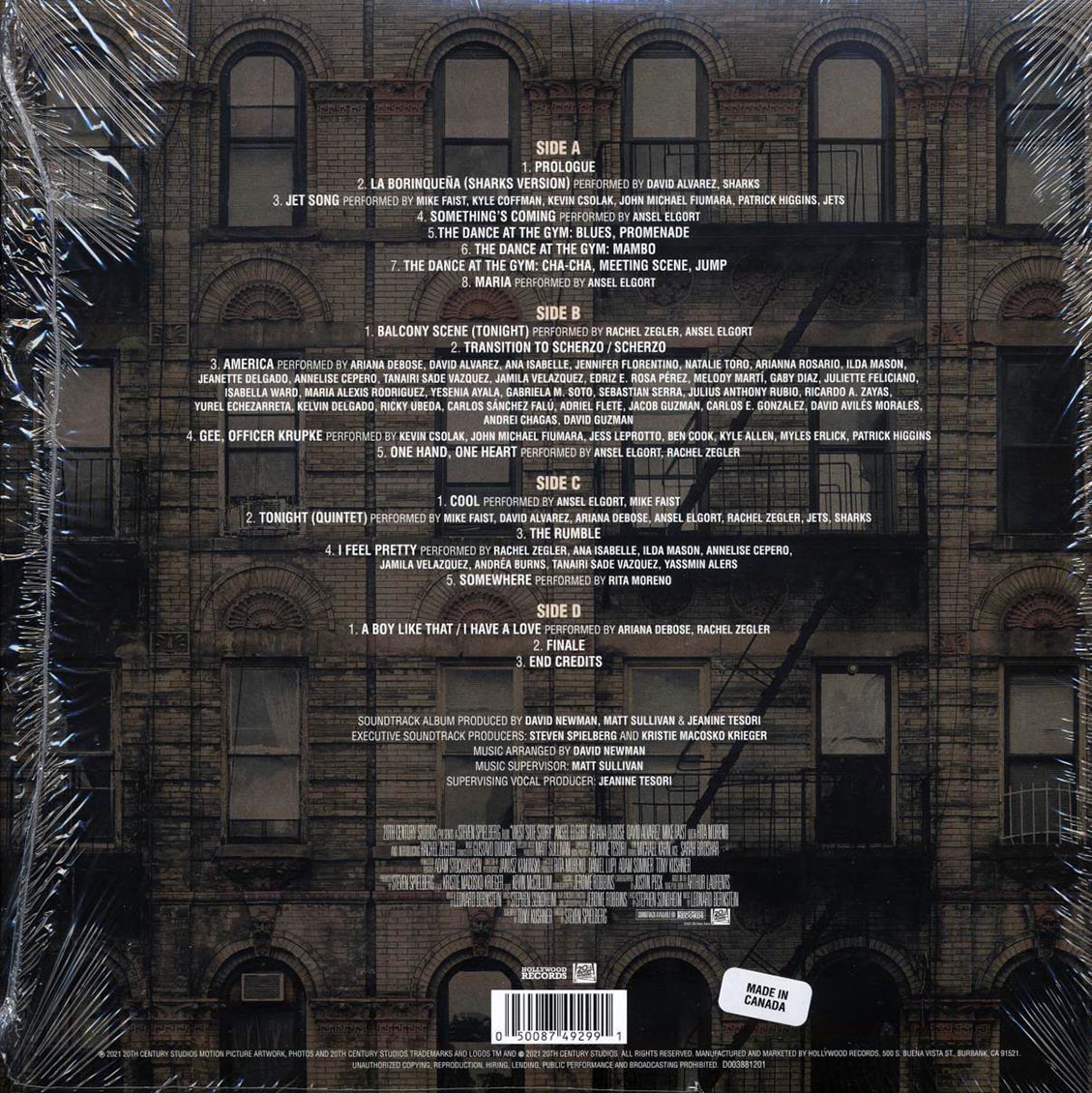 West Side Story: Original Motion Picture Soundtrack (Limited 2LP Translucent Blue Vinyl) rear