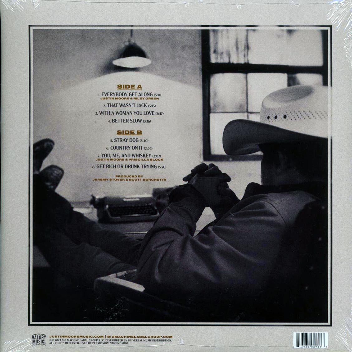 Justin Moore – Stray Dog (Opaque Tan Vinyl LP) rear