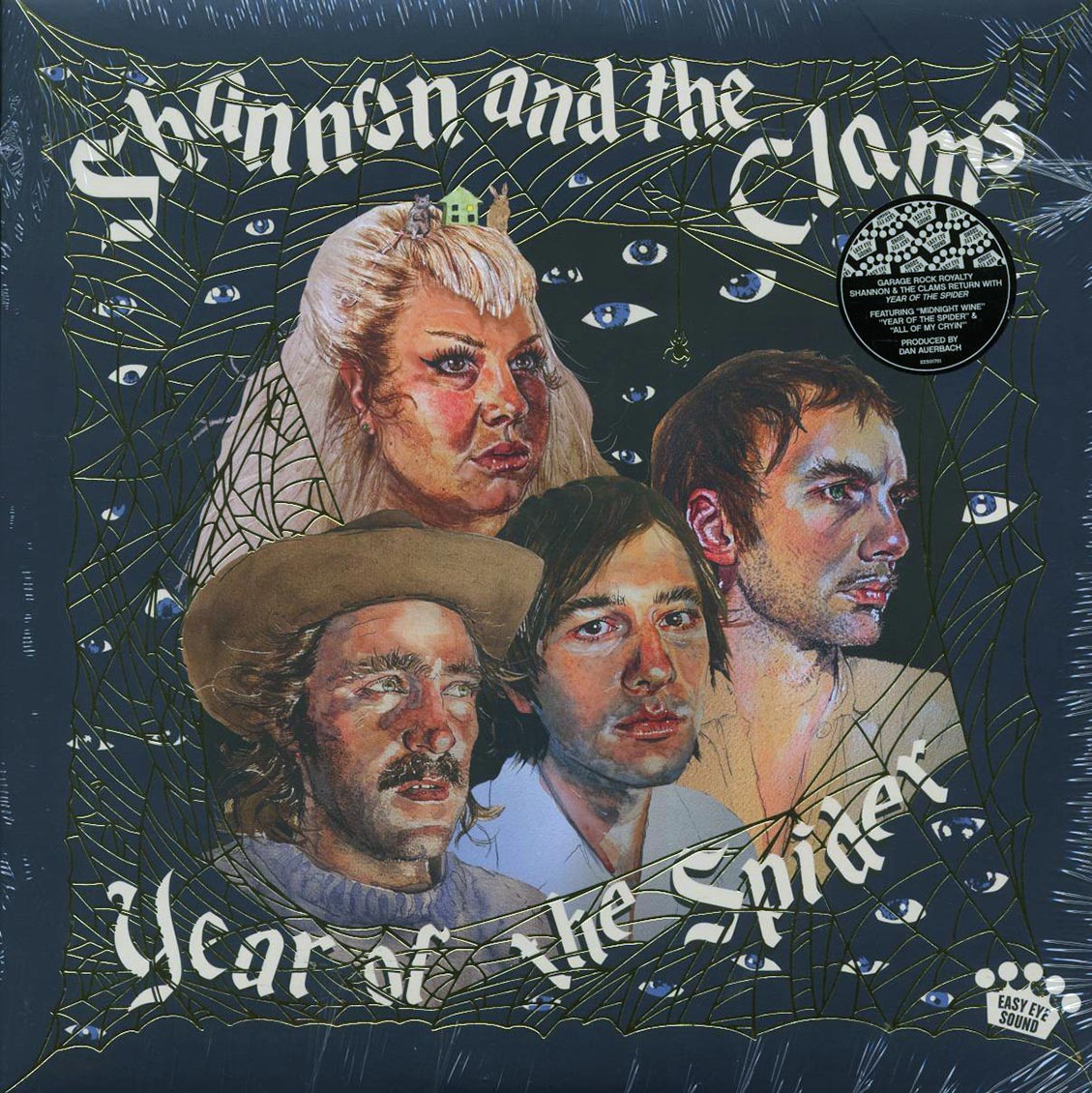 Album cover for 'Year of the Spider' by Shannon and the Clams with stylized text and faces.