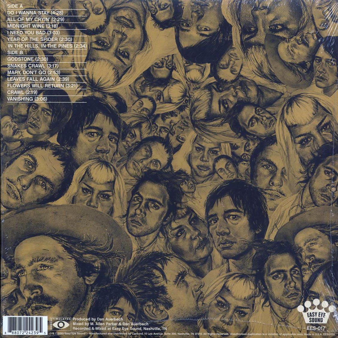 Album cover with stylized faces and text