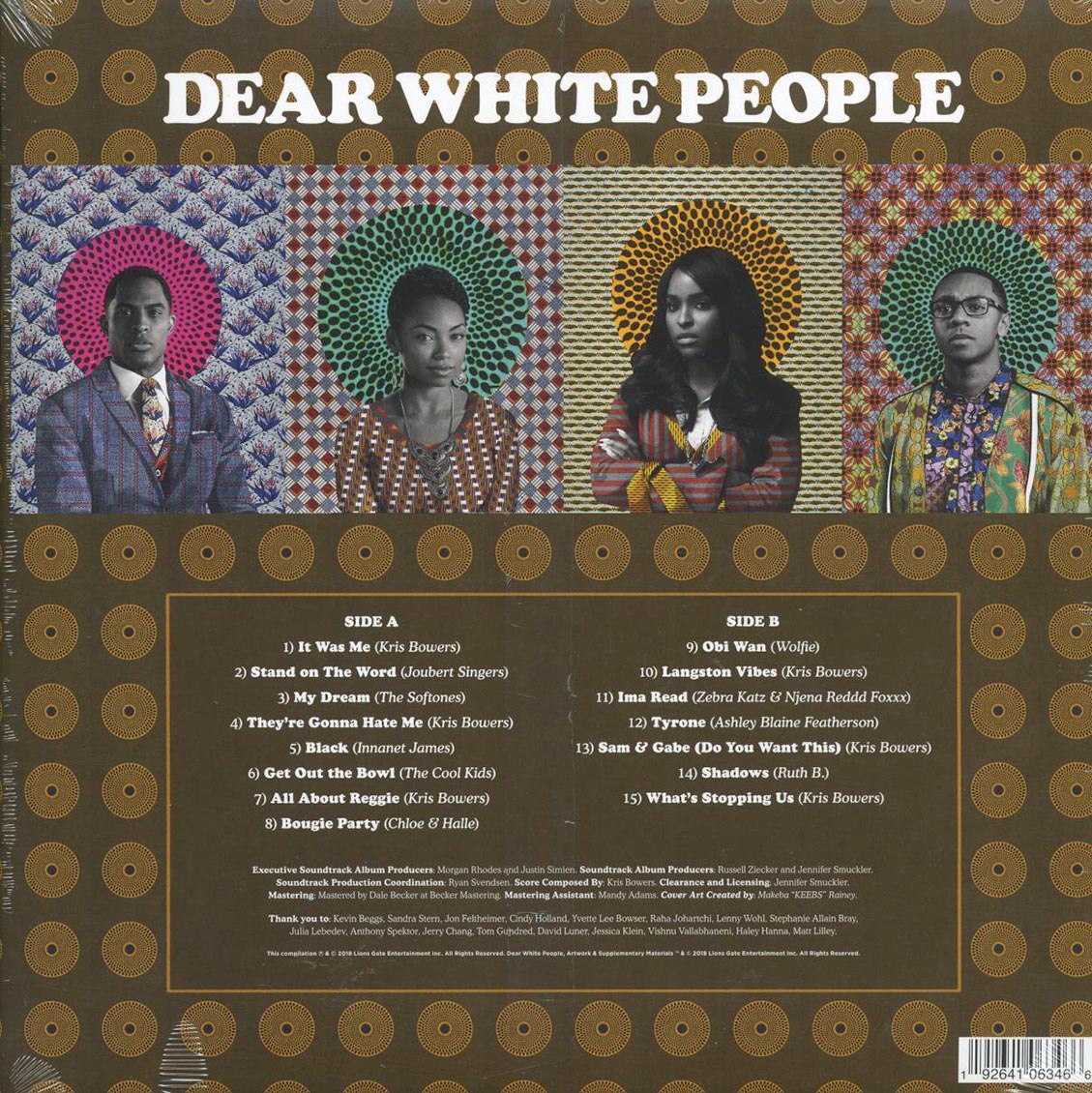 Dear White People: Chapter One And Chapter Two Soundtrack (LP Vinyl Record) rear