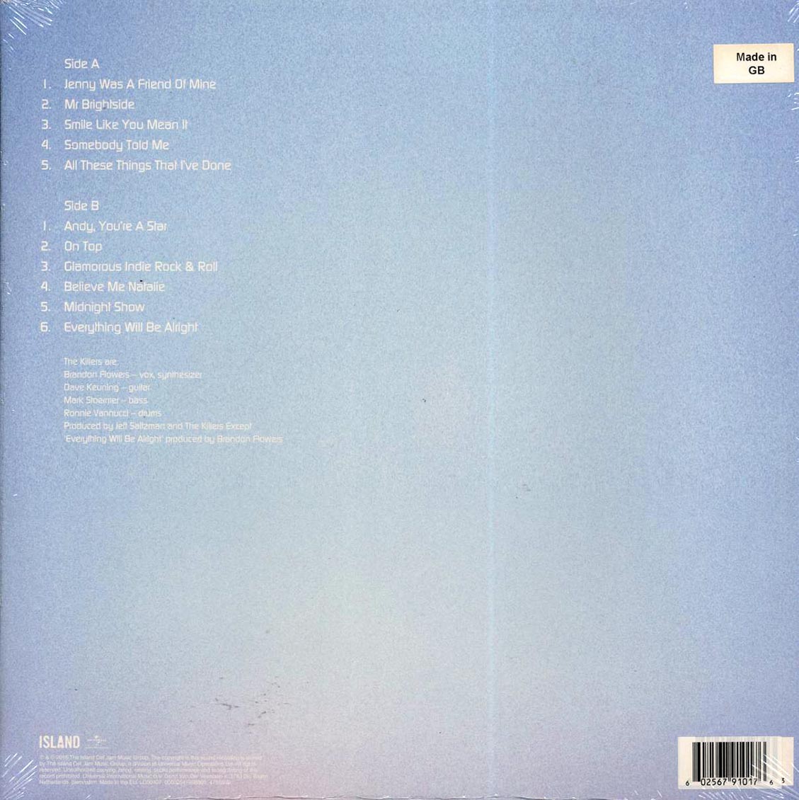 The Killers – Hot Fuss (LP Ltd. Orange Vinyl Record) rear