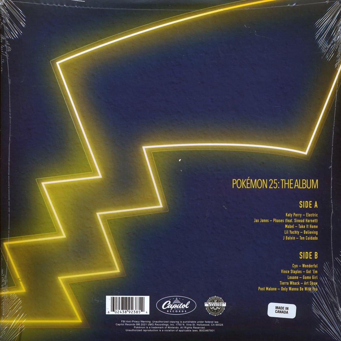 Pokémon 25: The Album (Limited Red & White Split Vinyl LP + Poster) rear