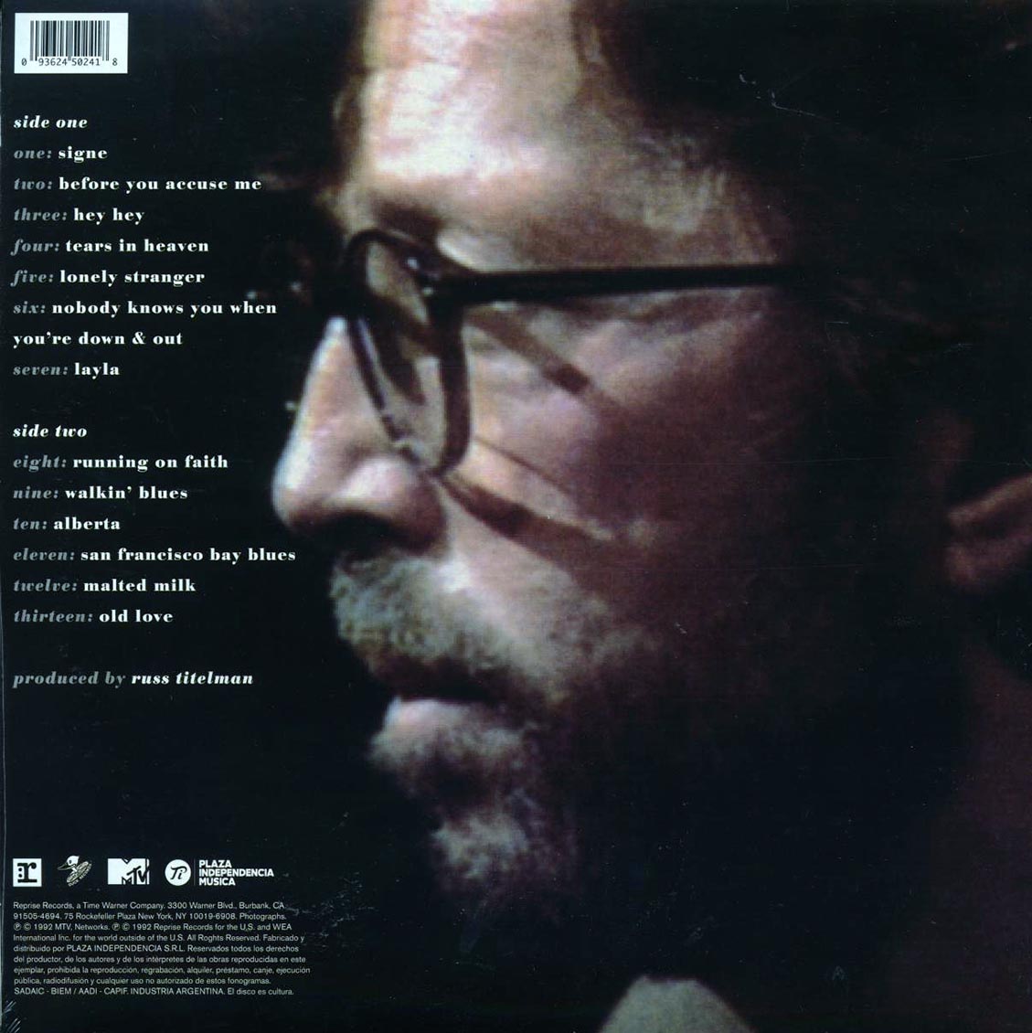 Eric Clapton – Unplugged (LP Remastered Vinyl Record) rear
