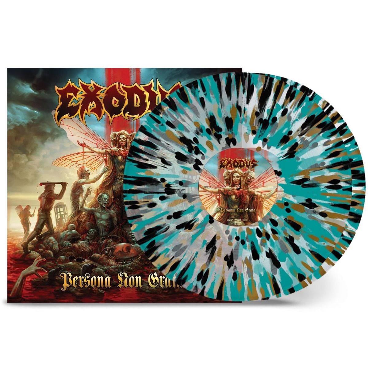 Exodus - Persona Non Grata (2LP Clear W/ Gold, Black & Turquoise Splatter Vinyl Record)