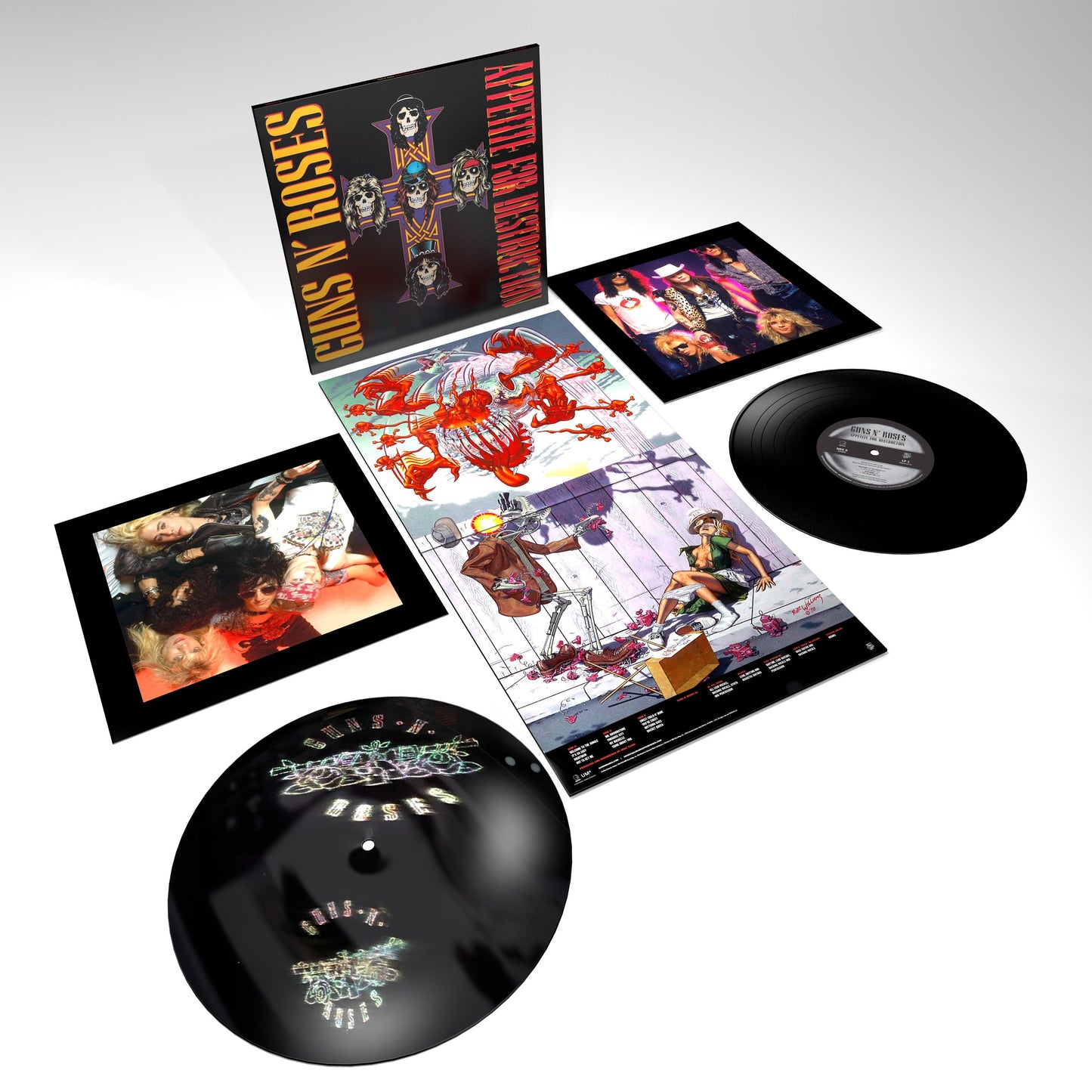 Guns N' Roses - Appetite For Destruction (2LP) (180 Gram, remastered Vinyl Record, hologram gatefold, limited slipcase) package