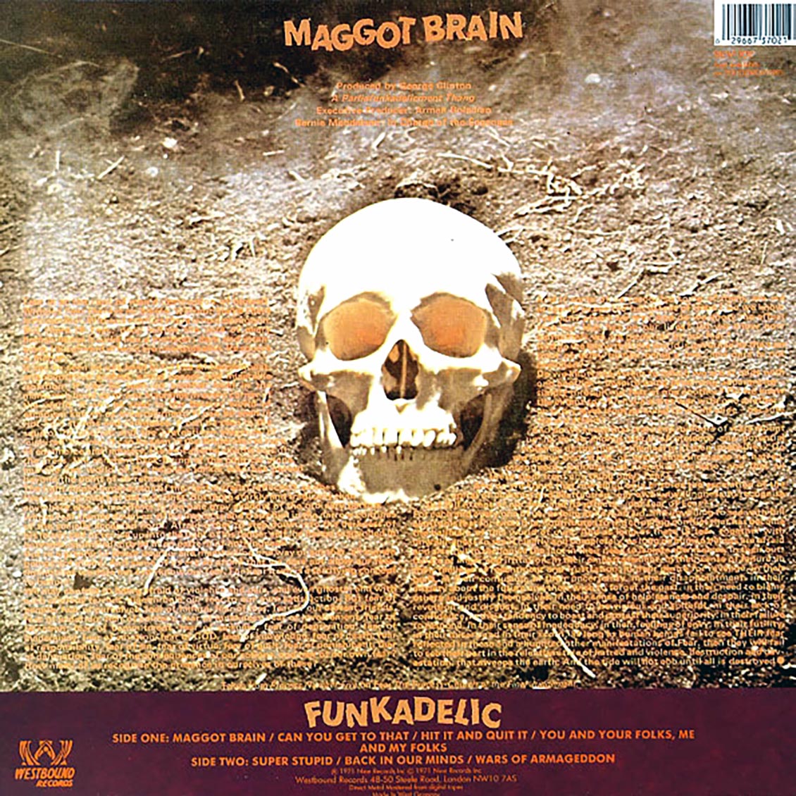 Funkadelic - Maggot Brain (Ace Records) Vinyl Record rear