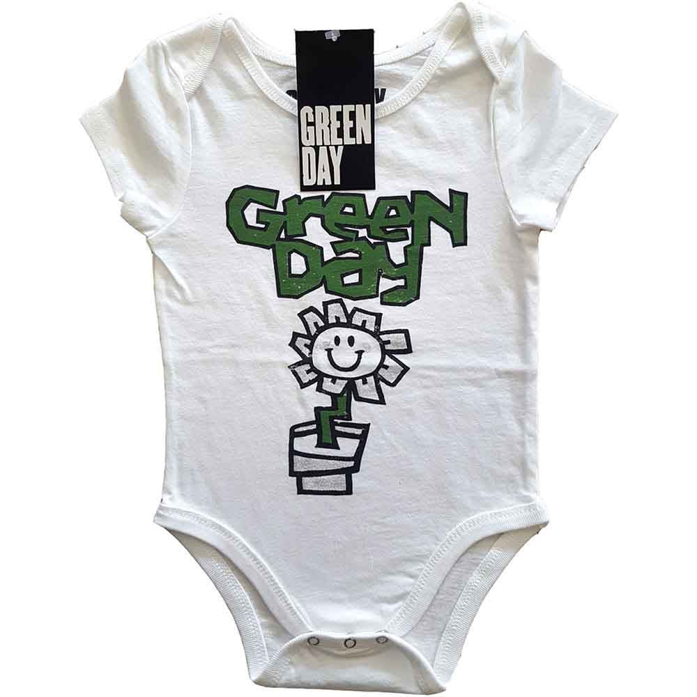 Green Day - Flower Pot Baby Onesie (White)
