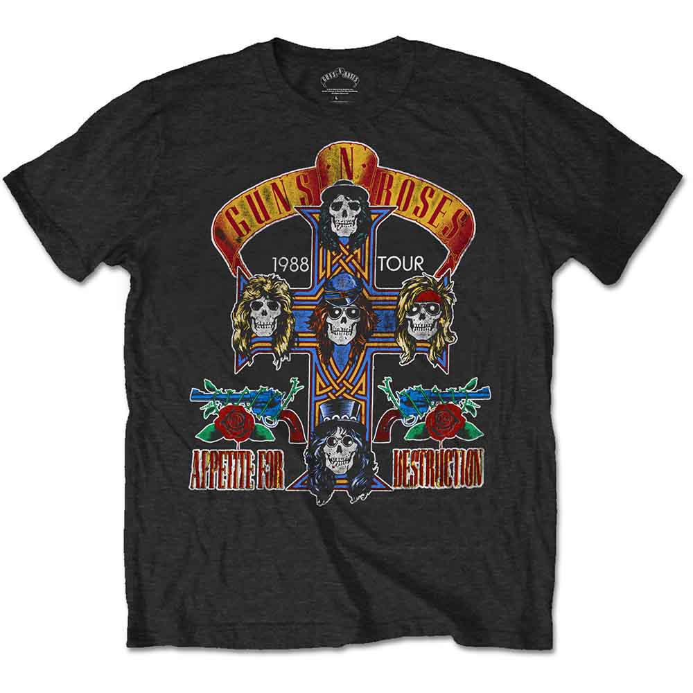 Guns N' Roses - NJ Summer Jam Tour 1988 T-Shirt (Black with Back Print) front