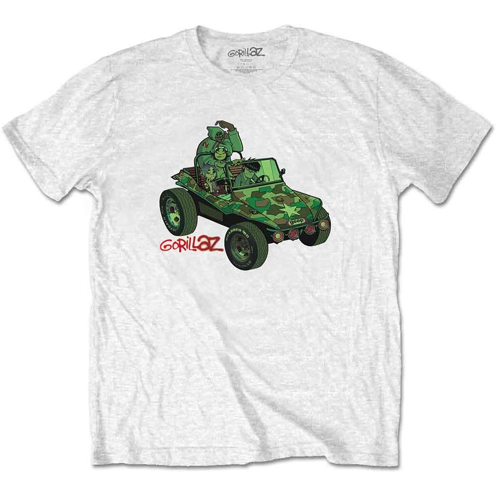 Gorillaz - Green Jeep T-Shirt (White)