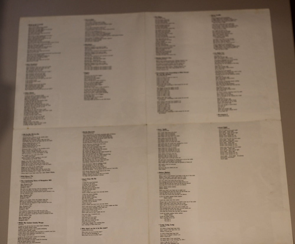 The Beatles - The Beatles (The White Album) (First Pressing) Vinyl Record lyric sheet 2