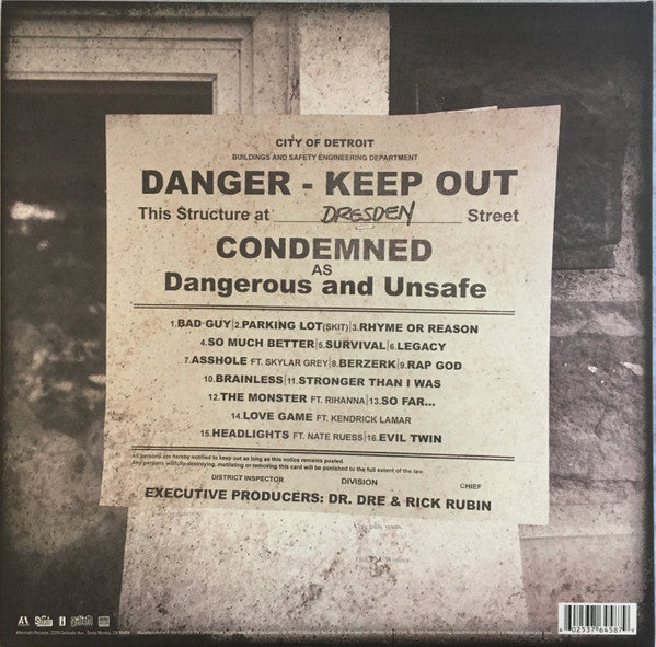 Eminem - The Marshall Mathers LP2 (2LP) Vinyl Record rear