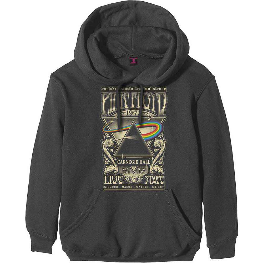 Pink Floyd - Carnegie Hall Poster Pullover Hoodie (Charcoal Grey)