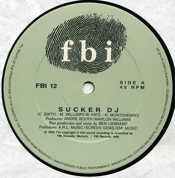 Dimples D - Sucker DJ (12") Vinyl Record label 1