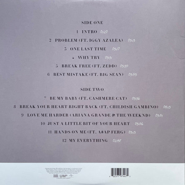 Ariana Grande - My Everything (LP) Vinyl Record rear