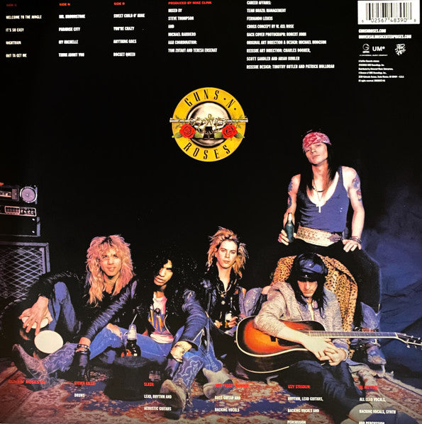 Guns N' Roses - Appetite For Destruction (2LP) (180 Gram, remastered Vinyl Record, hologram gatefold, limited slipcase) rear