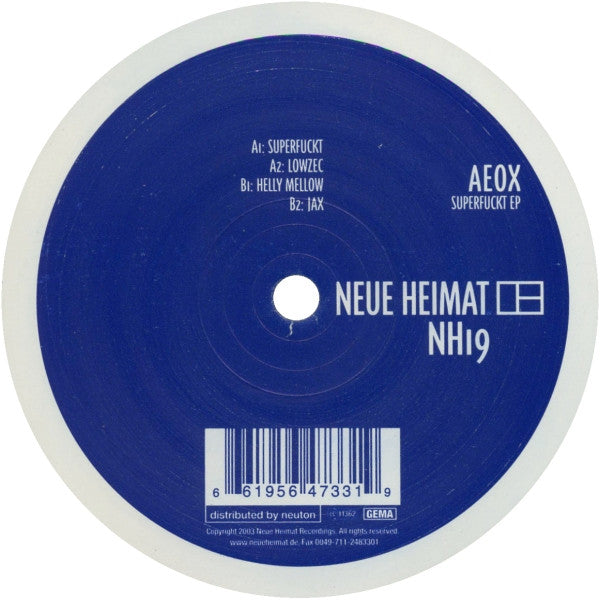 Aeox - Superfuckt EP (12") Vinyl Record label 2