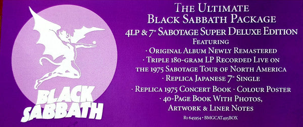 Black Sabbath – Sabotage (Super Deluxe 4LP + 7" Vinyl Box Set, 180g) sticker