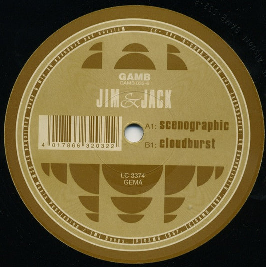 Jim & Jack - Scenographic / Cloudburst (12") Vinyl Record label 1