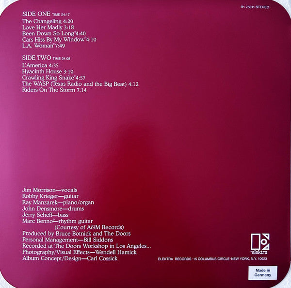 The Doors – L.A. Woman (LP 50th Anniv. Rounded Corners Die-Cut Sleeve 180g Vinyl Record) rear