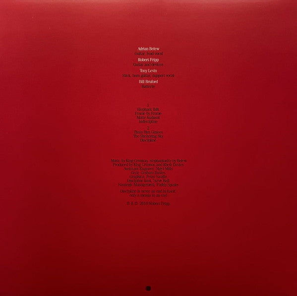 King Crimson - Discipline (LP) (200g, 40th Anniv. Ltd. Vinyl Record) rear