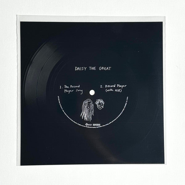 Vinyl record with 'Daisy the Great' on a white background flexi disc