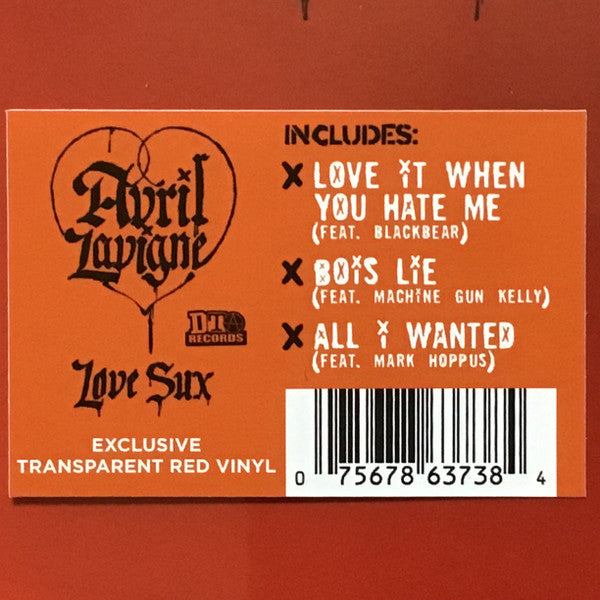 Avril Lavigne – Love Sux (Ltd. Translucent Red Vinyl LP) sticker