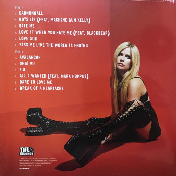 Avril Lavigne – Love Sux (Ltd. Translucent Red Vinyl LP) rear