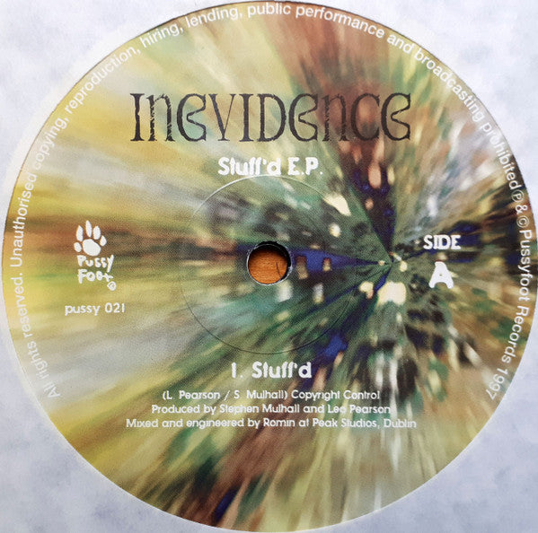 Inevidence - Stuff'd (12") (Pussyfoot) Vinyl Record label 1