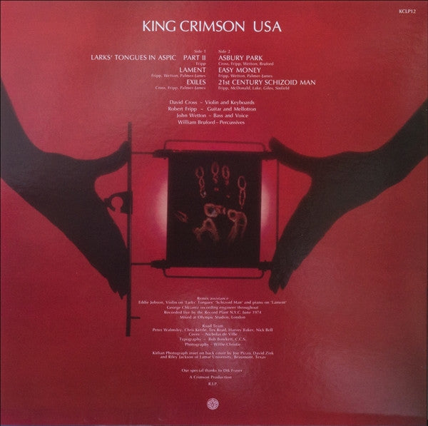 King Crimson - USA (LP) (200g Vinyl Record) rear