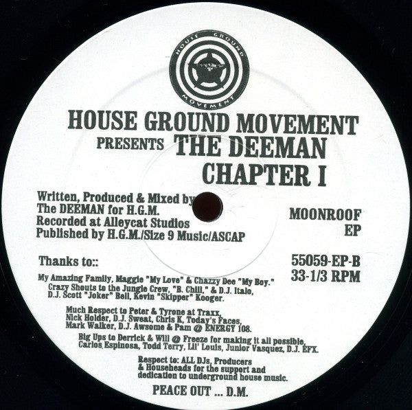 House Ground Movement Presents The Deeman - Chapter 1 (12") Vinyl Record label 2