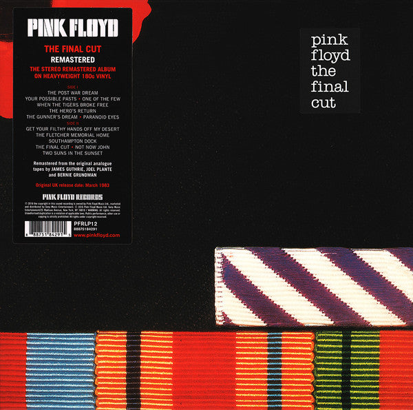Pink Floyd – The Final Cut (LP 180g Remastered Vinyl Record) cover 1