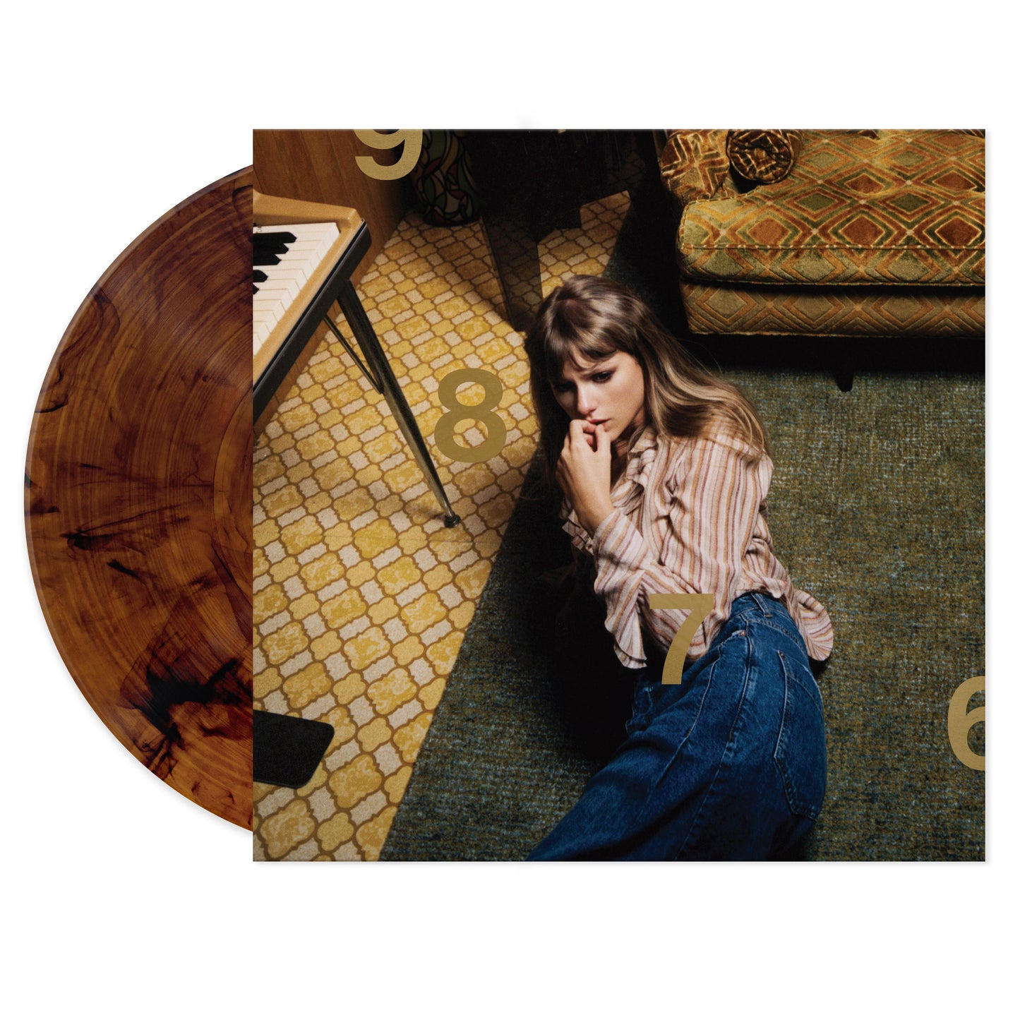 Taylor Swift - Midnights (LP) (Mahogany Edition, Marbled Colored Vinyl Record, 1 of 4 covers, lyric booklet with photos) rear