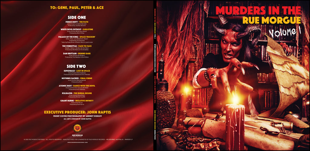 Murders In The Rue Morgue Vol 1 (Red Black Splatter LP) Vinyl Record rear