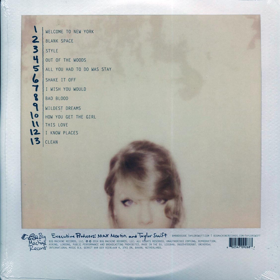 Taylor Swift - 1989 (2LP, 180g) Vinyl Record rear