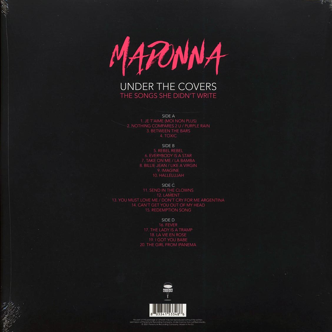 Madonna - Under The Covers: The Songs She Didn't Write (Limited Edition Clear Vinyl 2LP) rear