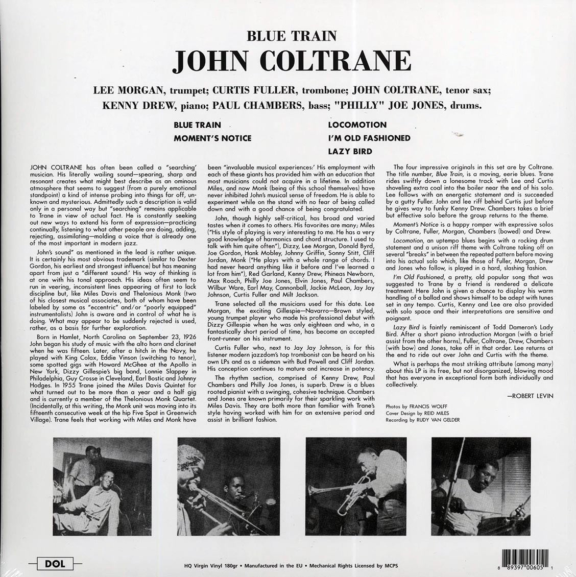 John Coltrane - Blue Train (180g) (Blue Vinyl Record) rear