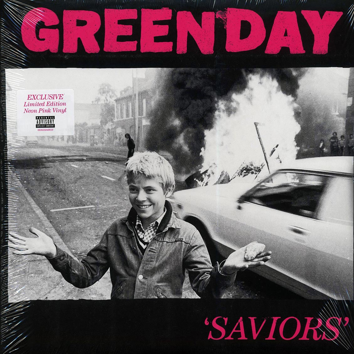 Green Day - Saviors (Ltd. Neon Pink Vinyl Record) front