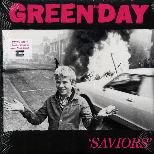 Green Day - Saviors (Ltd. Neon Pink Vinyl Record) front