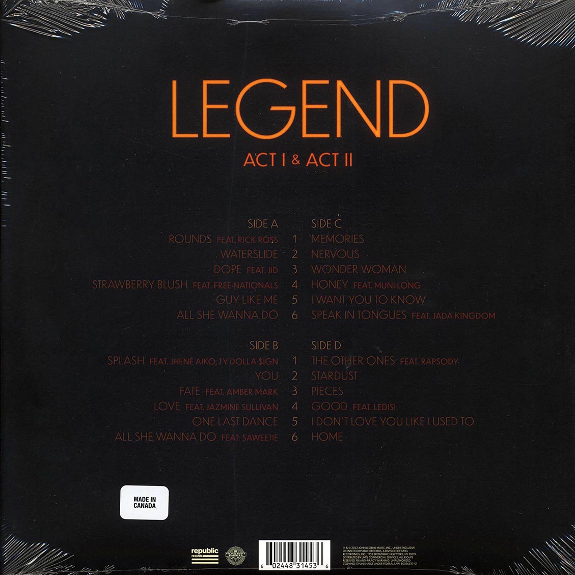 John Legend – Legend (2LP Vinyl Record)