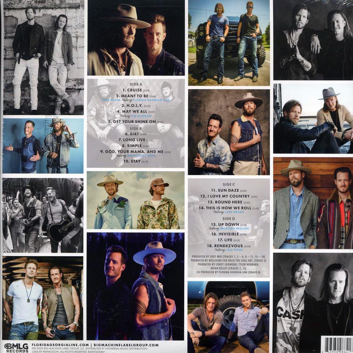 Collage of a country music artist with promotional text and images.